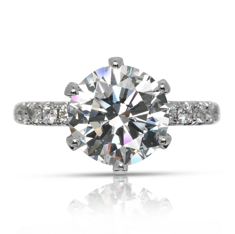10.26 Carat Round Brilliant Cut Diamond Ring | VVS2 Clarity | I Color | Radiant Elegance