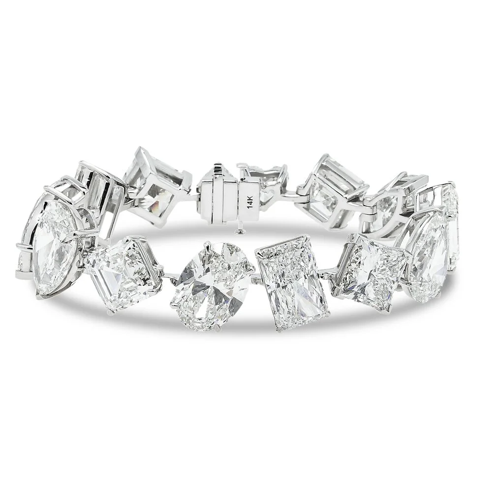 100-Carat Mixed Shape Diamond Tennis Bracelet | VVS-VS Natural Diamonds | Legacy Diamonds
