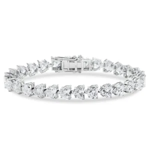 18.55-Carat Heart Diamond Tennis Bracelet | VVS-VS Natural Diamonds | Legacy Diamonds
