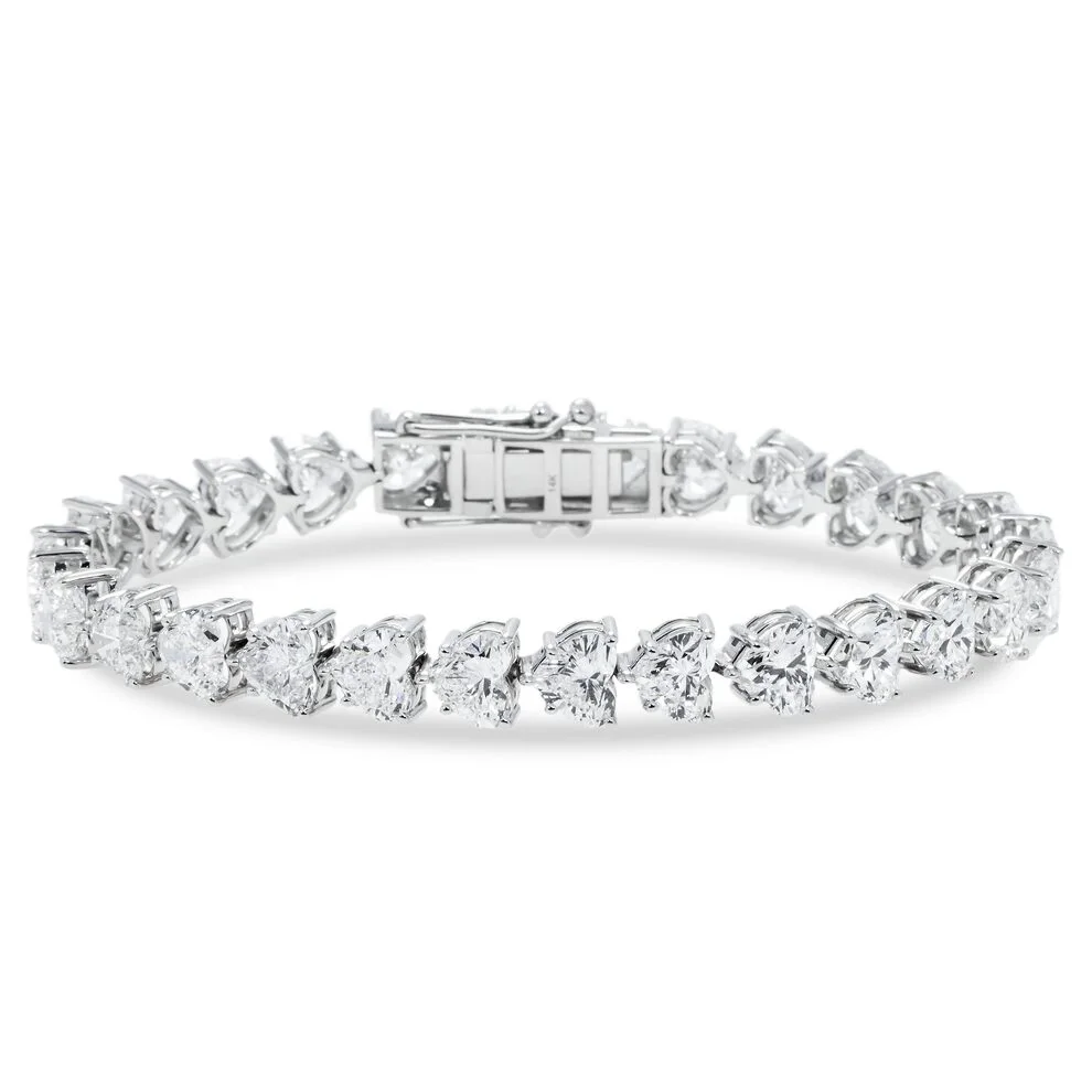 18.55-Carat Heart Diamond Tennis Bracelet | VVS-VS Natural Diamonds | Legacy Diamonds