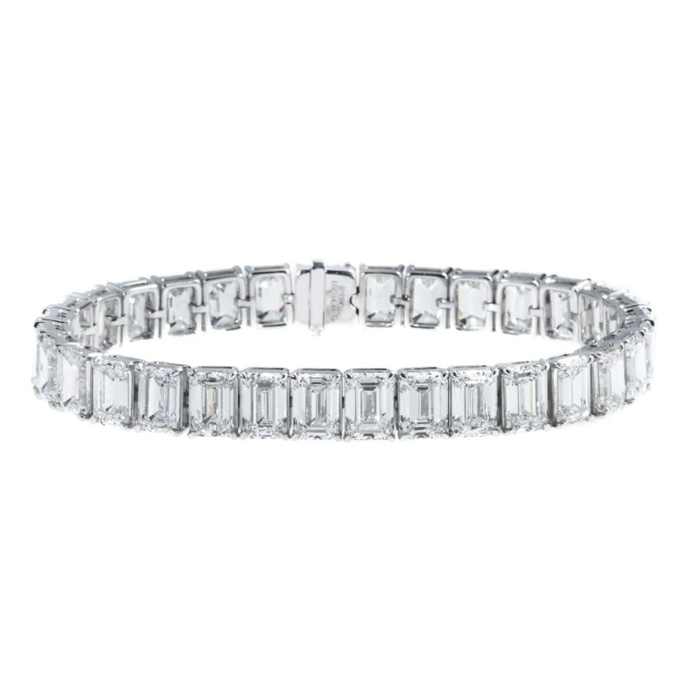 19-Carat Emerald Cut Diamond Tennis Bracelet | VVS-VS Natural Diamonds | Legacy Diamonds