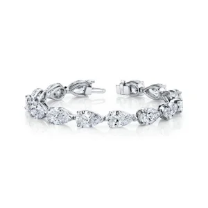 24-Carat Pear Shape Diamond Tennis Bracelet | VVS-VS Natural Diamonds | Legacy Diamonds