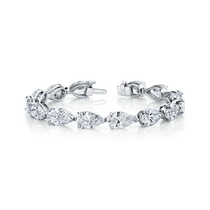 24-Carat Pear Shape Diamond Tennis Bracelet | VVS-VS Natural Diamonds | Legacy Diamonds