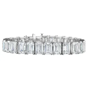 34.93-Carat Emerald Cut Diamond Tennis Bracelet | VVS-VS Natural Diamonds | Legacy Diamonds