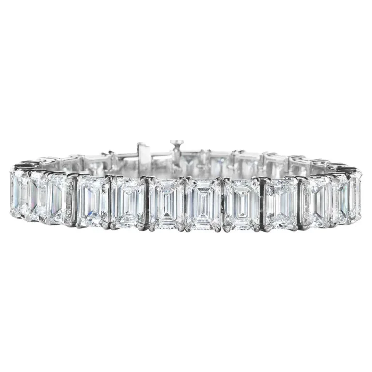 34.93-Carat Emerald Cut Diamond Tennis Bracelet | VVS-VS Natural Diamonds | Legacy Diamonds
