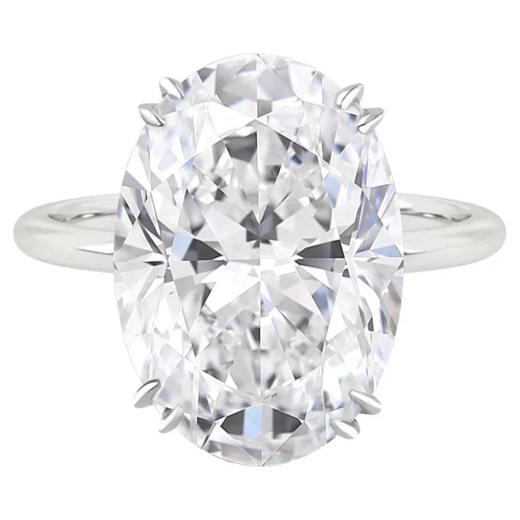 HRD Certified 5.01 Carat Oval Cut Diamond Ring | Rare White G Color | VS1 Clarity | Exceptional Brilliance