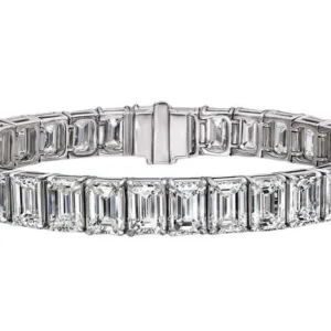 54.52-Carat Emerald Cut Diamond Tennis Bracelet | VVS-VS Natural Diamonds | Legacy Diamonds