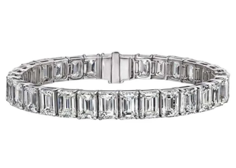 54.52-Carat Emerald Cut Diamond Tennis Bracelet | VVS-VS Natural Diamonds | Legacy Diamonds