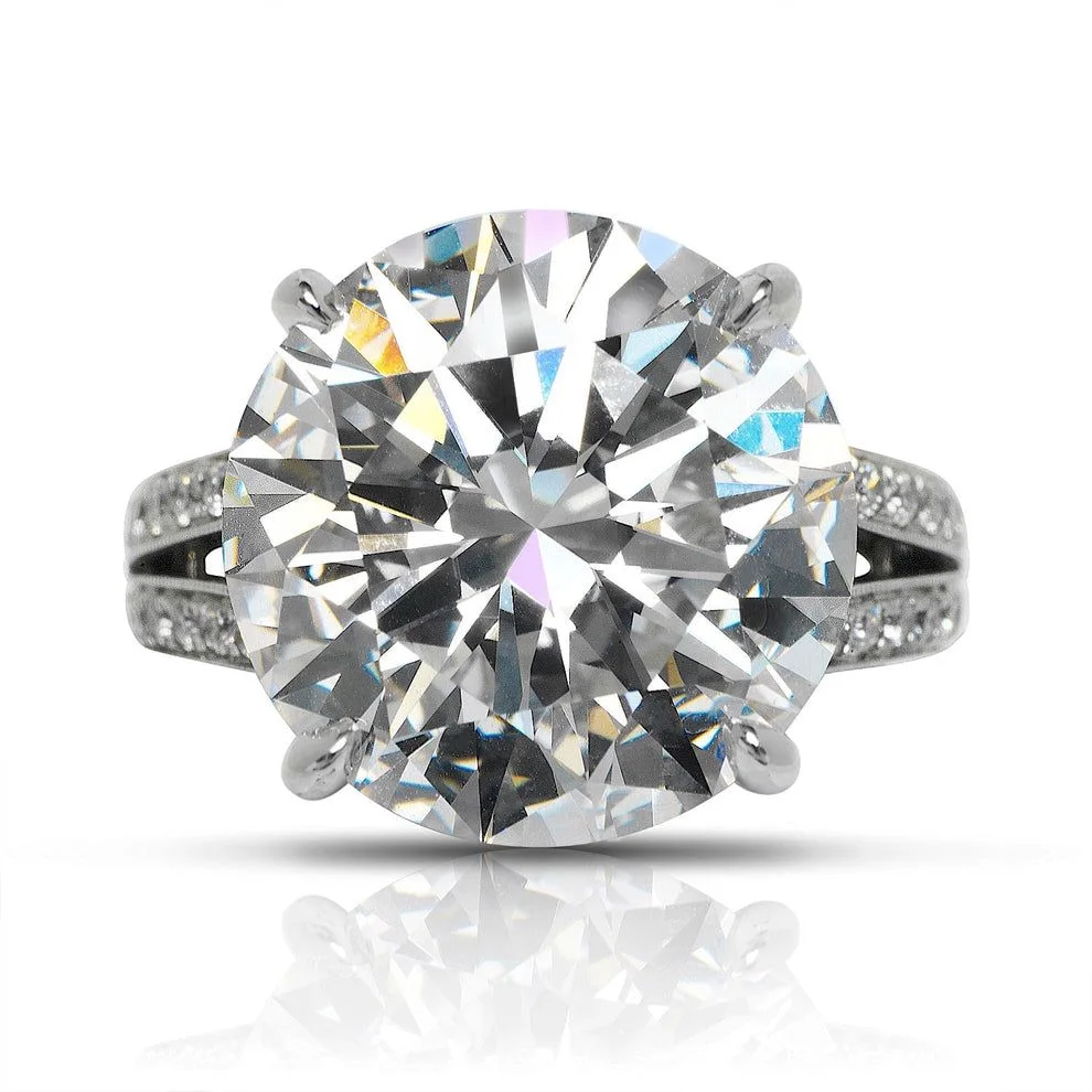 8.01 Carat Round Brilliant Cut Diamond Ring | SI1 Clarity | H Color | Timeless