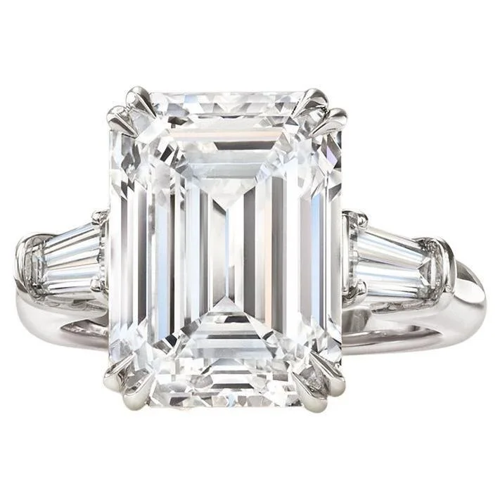 GIA Certified 5.02 Carat Emerald Cut Diamond Ring | VVS1 Clarity | H Color | Timeless Sophistication
