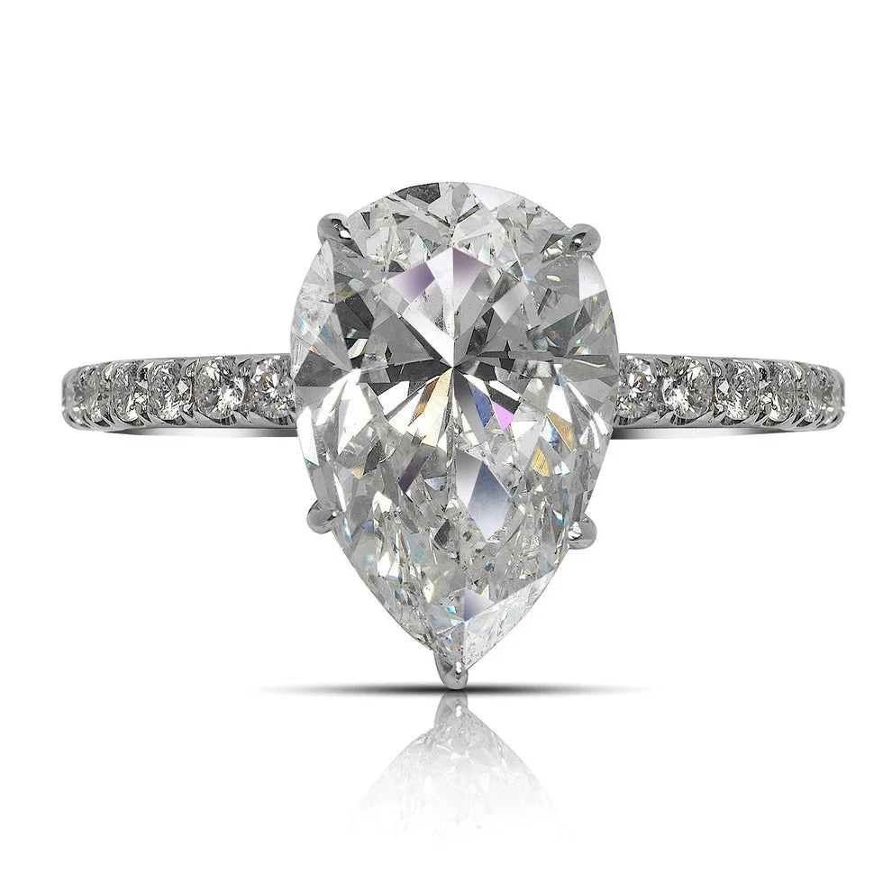 GIA Certified 5.02 Carat Pear Cut Diamond Ring | VS2 Clarity | F Color | Timeless Elegance