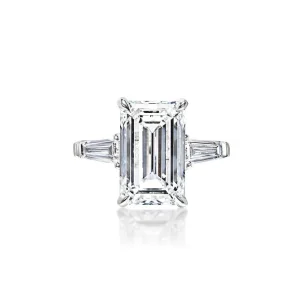 HRD Certified 5.52 Carat Emerald Cut Diamond Ring | VVS2 Clarity | H Color | Timeless Sophistication