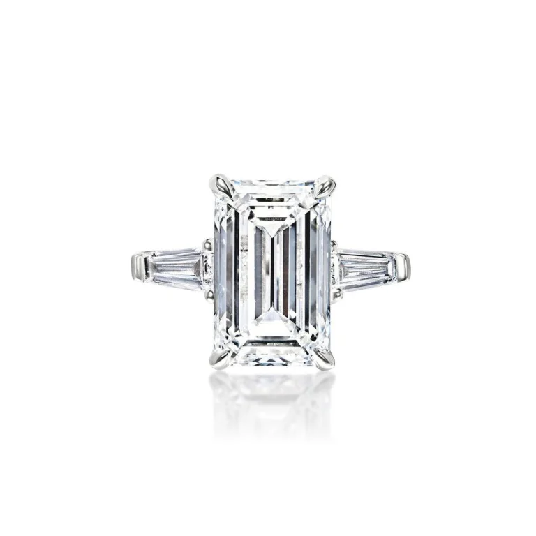 5.52 Carat Emerald Cut Diamond Ring | VVS2 Clarity | H Color | Timeless Sophistication
