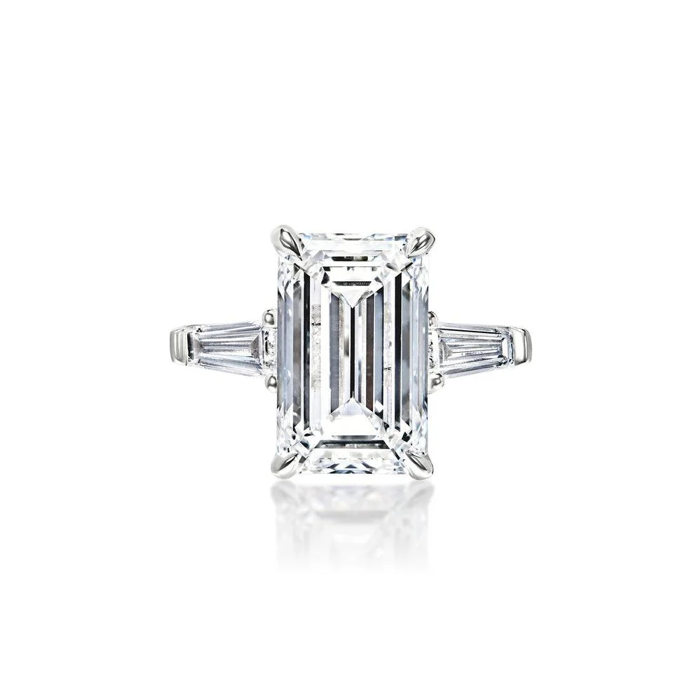 HRD Certified 5.52 Carat Emerald Cut Diamond Ring | VVS2 Clarity | H Color | Timeless Sophistication