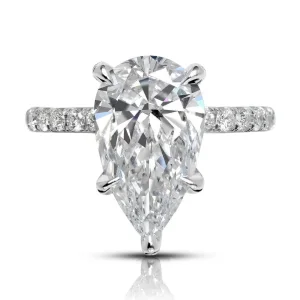 HRD Certified 6.01 Carat Pear Cut Diamond Ring | VS1 Clarity | G Color | Timeless Elegance