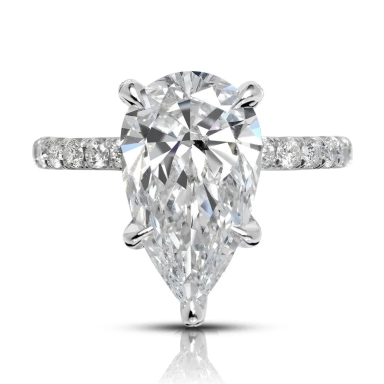 6.01 Carat Pear Cut Diamond Ring | VS1 Clarity | G Color | Timeless Elegance