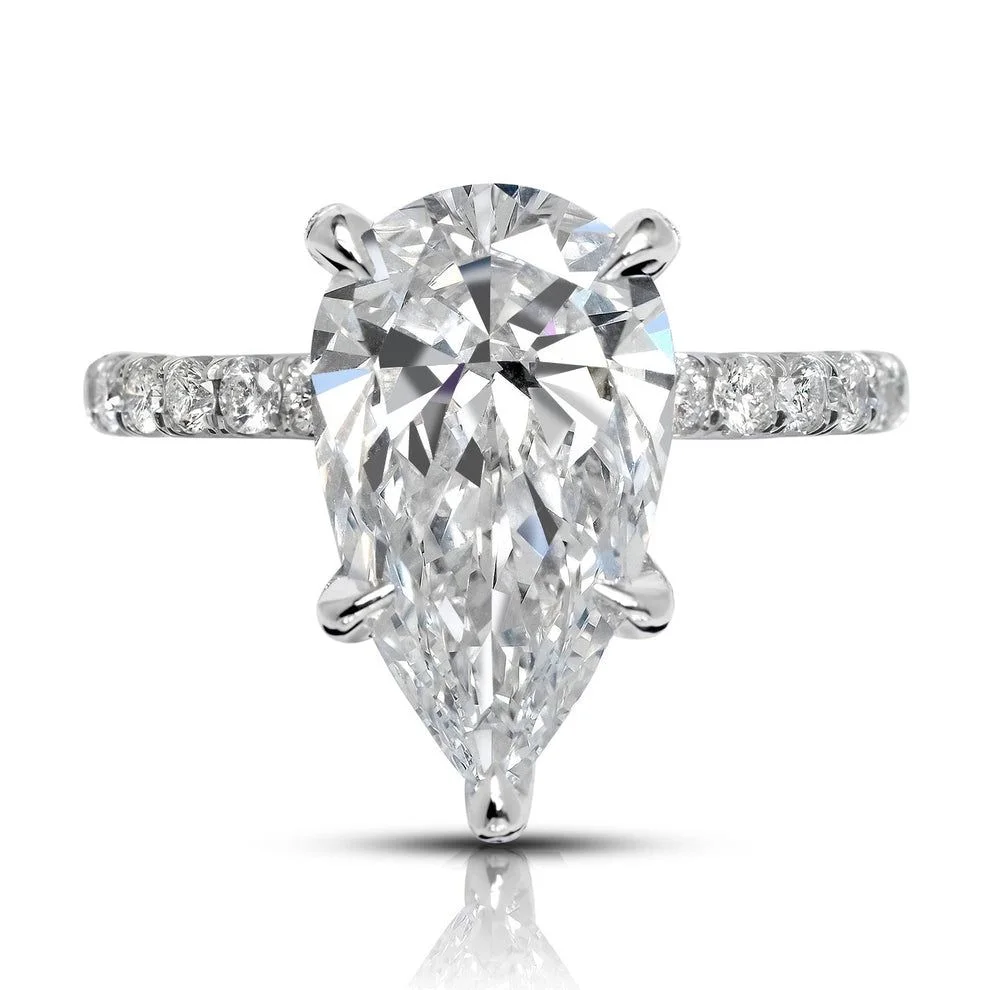 HRD Certified 6.01 Carat Pear Cut Diamond Ring | VS1 Clarity | G Color | Timeless Elegance