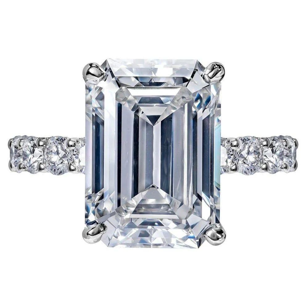 HRD Certified 7.02 Carat Emerald Cut Diamond Ring | VS1 Clarity | I Color | Timeless Brilliance