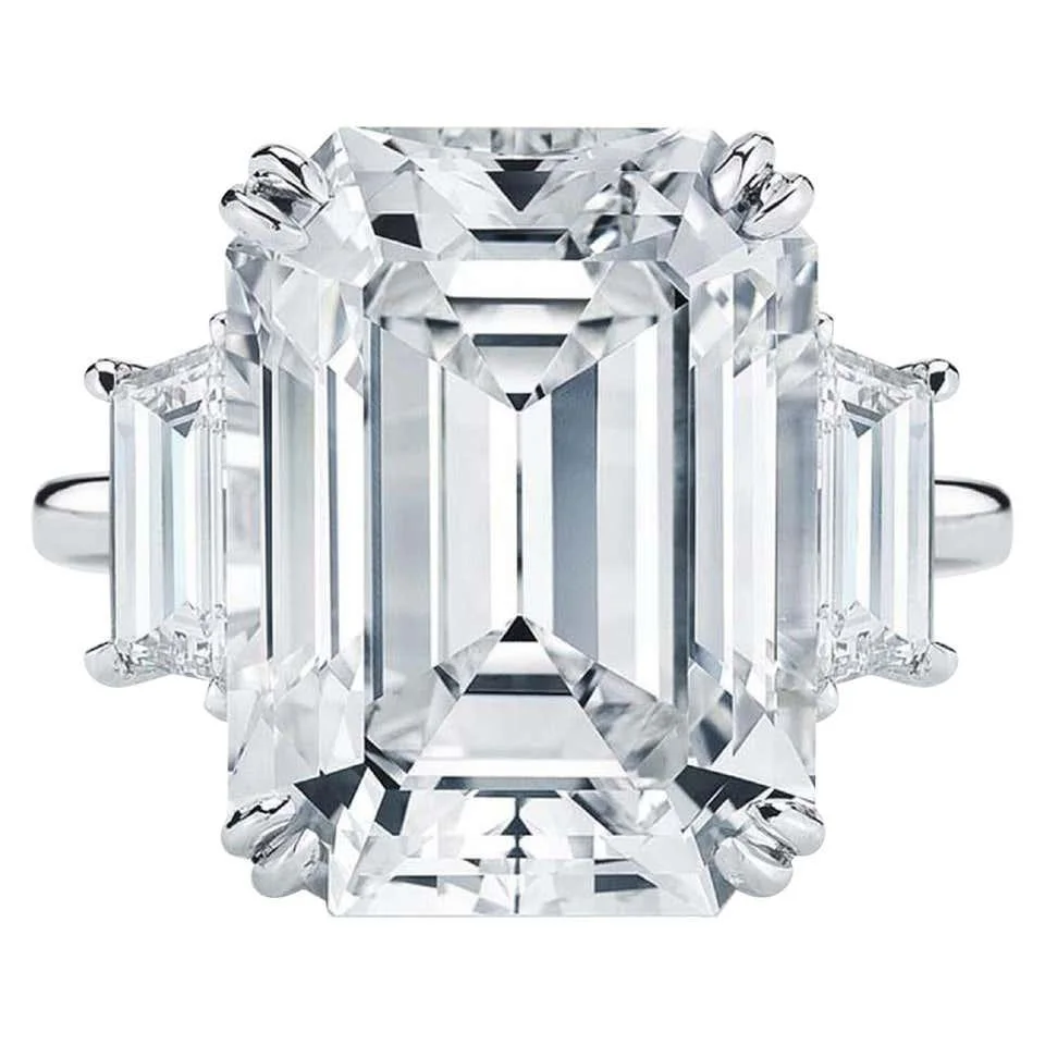 HRD Certified 7.11 Carat Emerald Cut Diamond Ring | VVS2 Clarity | I Color | Timeless Sophistication