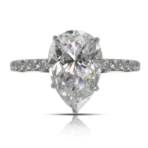 IGI Certified 5.01 Carat Pear Brilliant Cut Diamond Ring | VVS2 Clarity | I Color | Timeless Brilliance