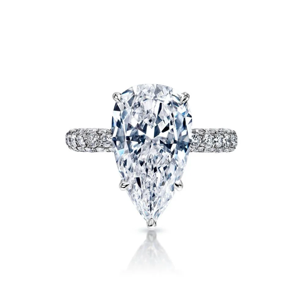 IGI Certified 5.01 Carat Pear Brilliant Cut Diamond Ring | VS1 Clarity | H Color | Timeless Brilliance