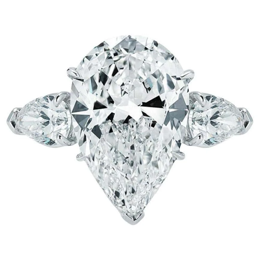 IGI Certified 5.01 Carat Pear Brilliant Cut Diamond Ring | VS2 Clarity | I Color | Radiant Elegance