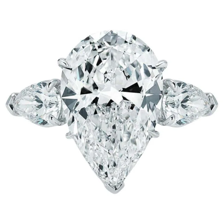 6.01 Carat Pear Brilliant Cut Diamond Ring | VS1 Clarity | H Color | Exceptional Elegance