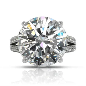 GIA Certified 8.01 Carat Round Brilliant Cut Diamond Ring | SI1 Clarity | H Color | Timeless