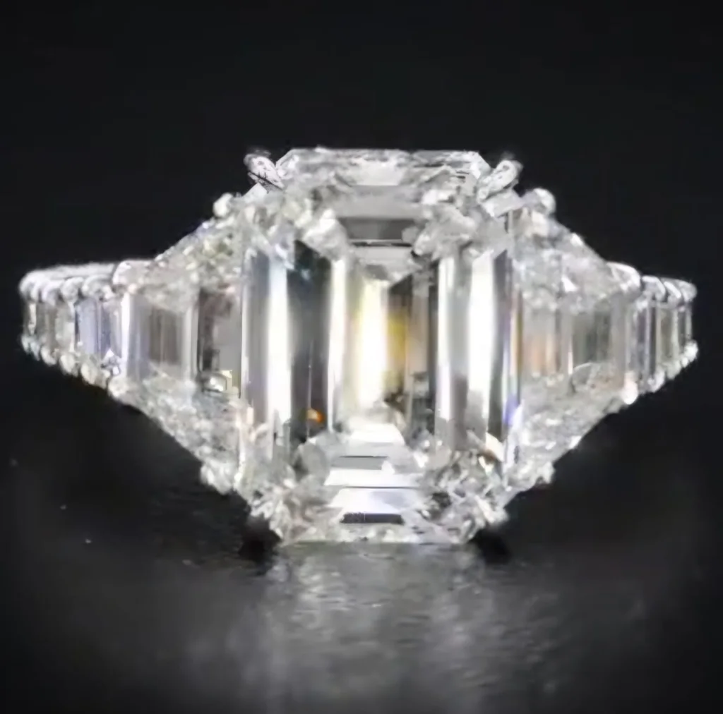 4-Carat Emerald Cut Diamond Ring | Timeless Elegance