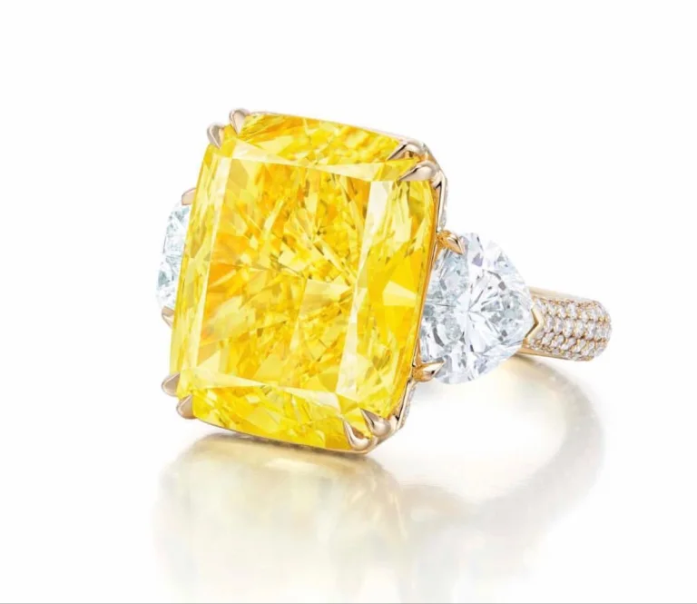 Stunning 4-Carat Fancy Yellow Cushion Cut Diamond Ring | GIA Certified