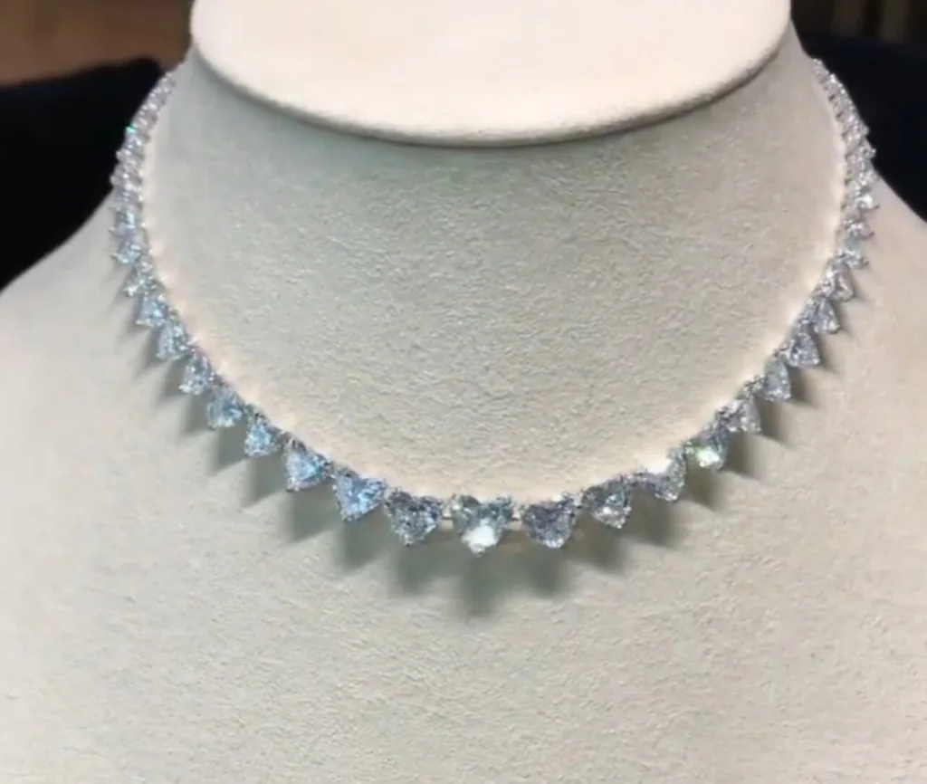 40-Carat Heart Diamond Tennis Necklace