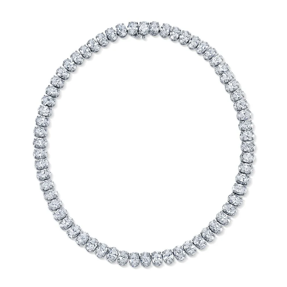 65-Carat Oval Tennis Necklace | Legacy Diamonds