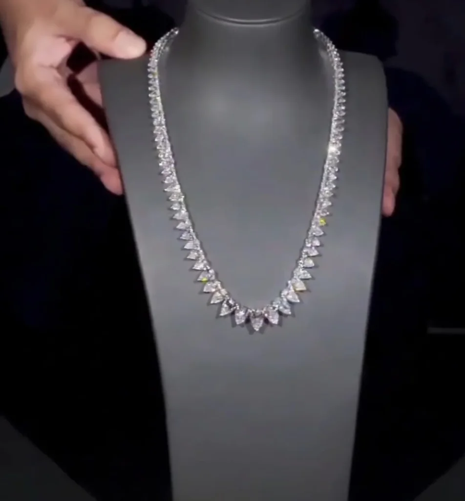 75-Carat Pear Shape Tennis Necklace | GIA, IGI, HRD Certified | Legacy Diamonds