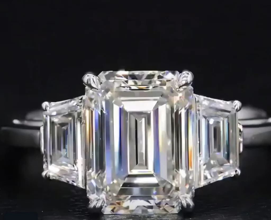 8-Carat Emerald Cut Diamond Ring | Majestic Elegance