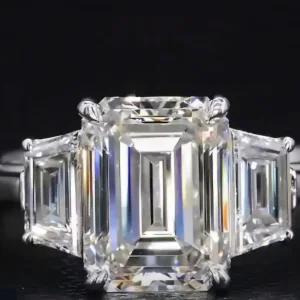 8-Carat Emerald Cut Diamond Ring | Majestic Elegance