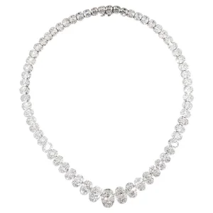 80-Carat Oval Tennis Graduated Necklace | Legacy Diamonds