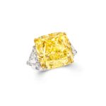 Exquisite 10-Carat Fancy Yellow Cushion Cut Diamond Ring | GIA Certified