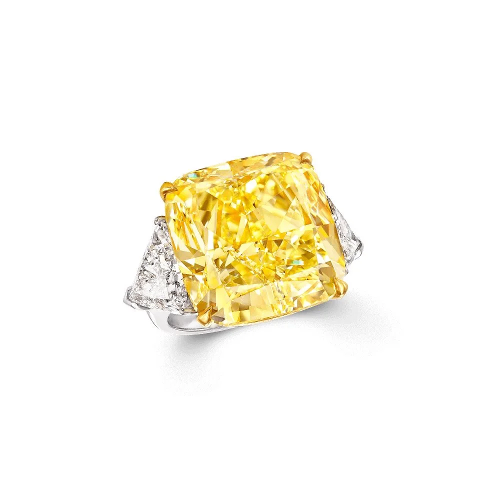 Exquisite 10-Carat Fancy Yellow Cushion Cut Diamond Ring | GIA Certified Luxury