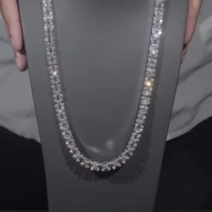Hip Hop Necklace 80 | 80-Carat Baguette Round Diamond Statement