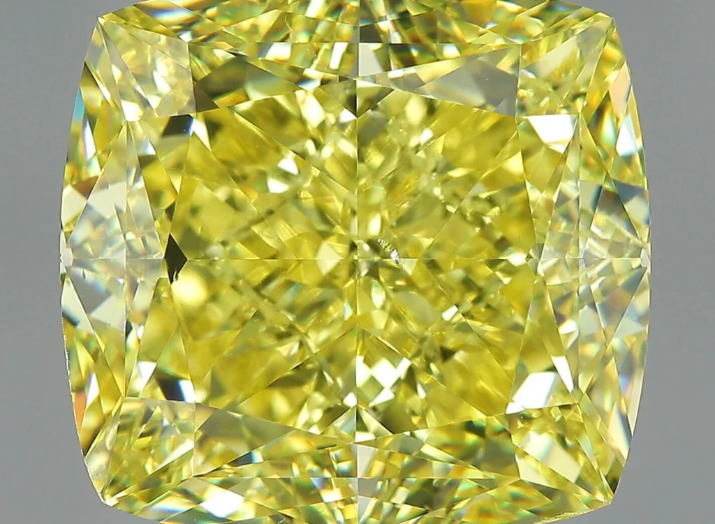 50.02-Carat Cushion Cut Fancy Yellow Diamond