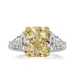 4-Carat Radiant Cut Fancy Yellow Diamond Ring | GIA Certified