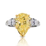 Stunning 5-Carat Fancy Yellow Pear-Shaped Diamond Ring | GIA Certified