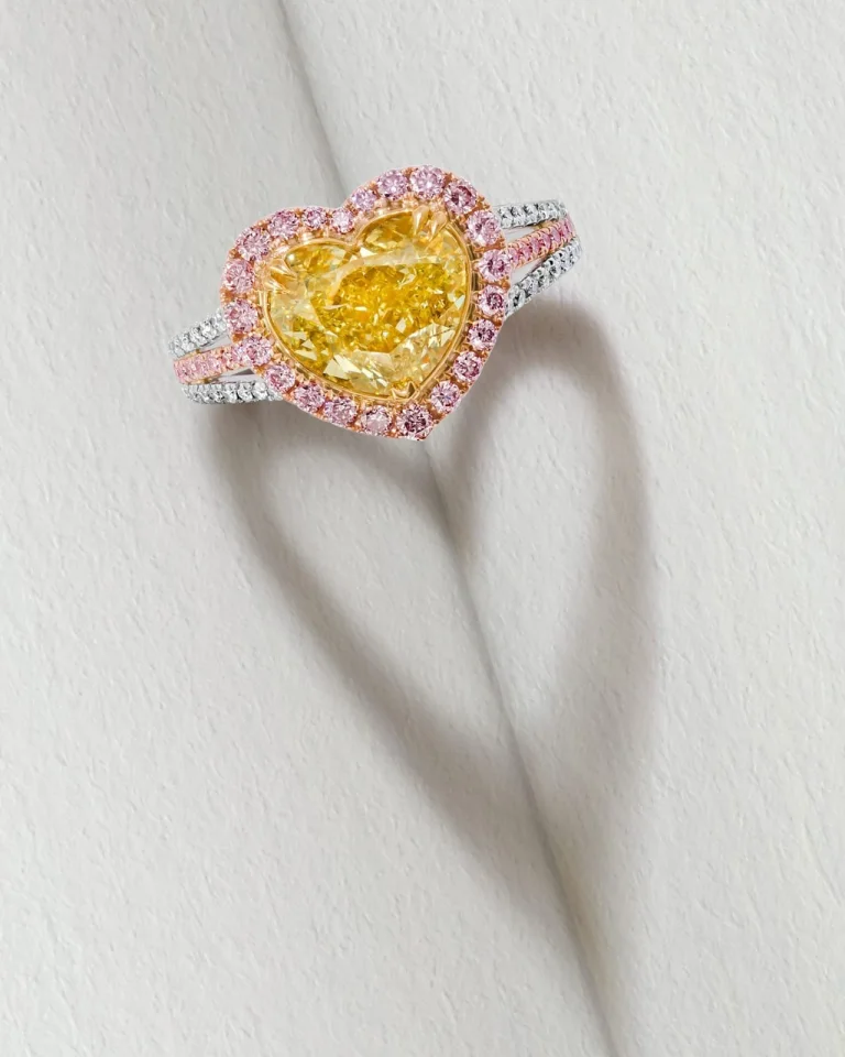 5-Carat Heart-Shaped Fancy Yellow Diamond Ring | GIA Certified
