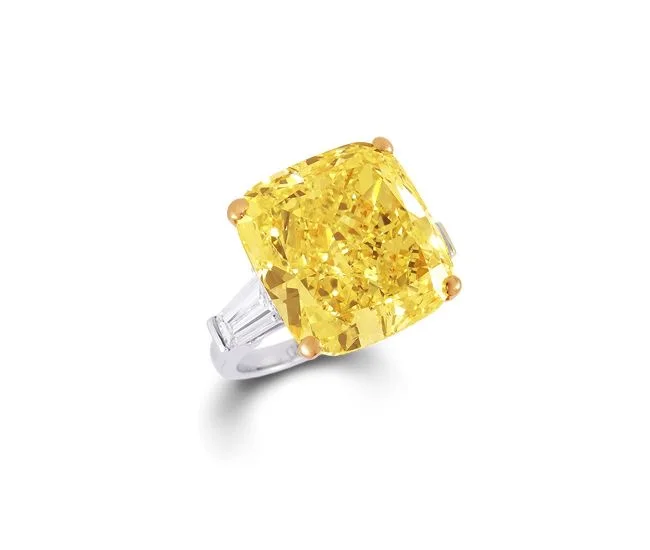 Stunning 8-Carat Fancy Yellow Cushion Cut Diamond Ring | GIA Certified Luxury