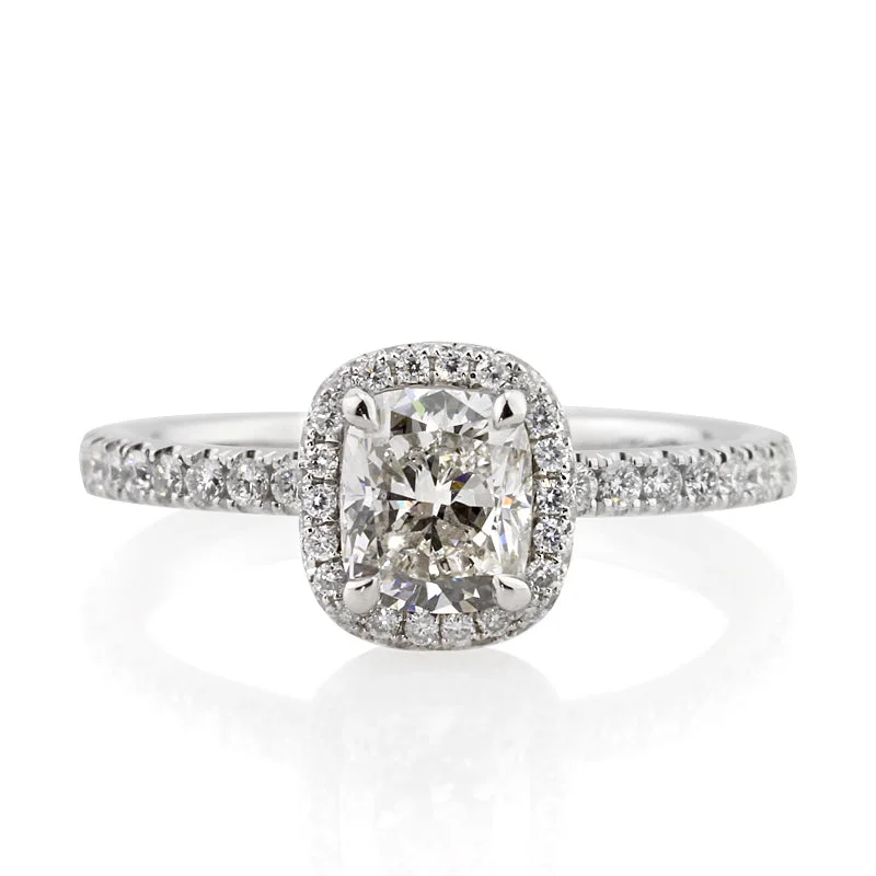 1.5 Carat Cushion Diamond Engagement Ring in 18K White Gold – VS, F/G/H Color