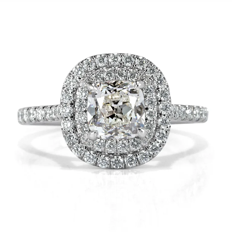 1.5 Carat Cushion Diamond Engagement Ring in 18K White Gold – VS, F/G/H Color