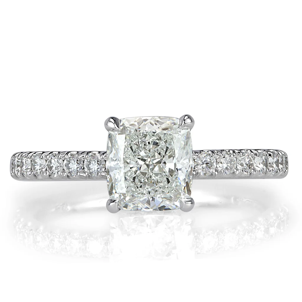 1.5 Carat Cushion Diamond Engagement Ring in 18K White Gold – VS, F/G/H Color
