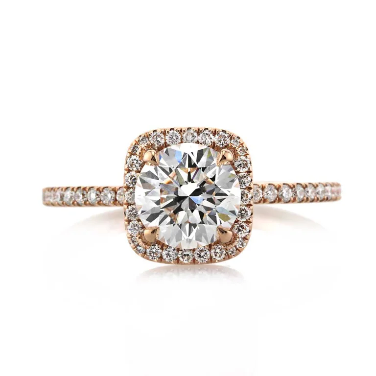 1.5 Carat Round Diamond Engagement Ring in 18K White Gold – VS, F/G/H Color