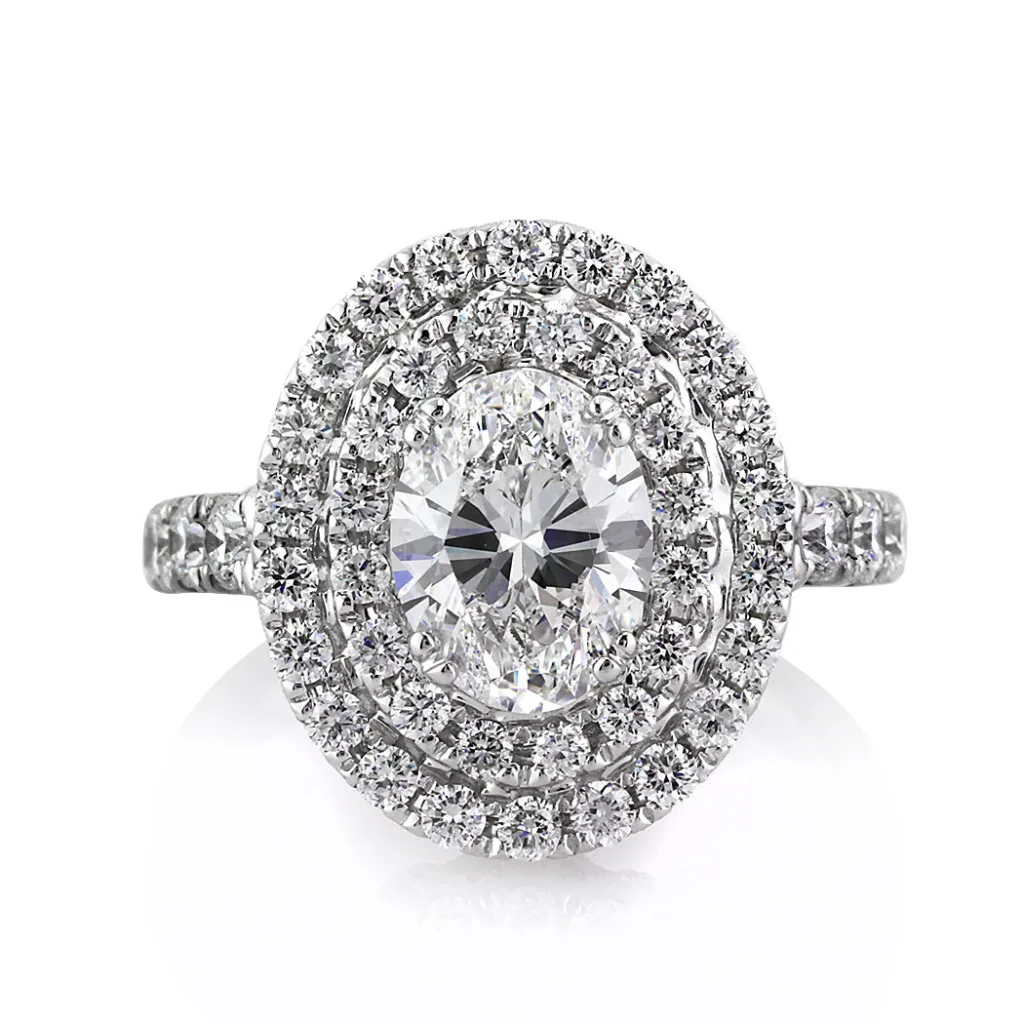1 Carat Oval Diamond Engagement Ring in 18K White Gold – VS, F/G/H Color