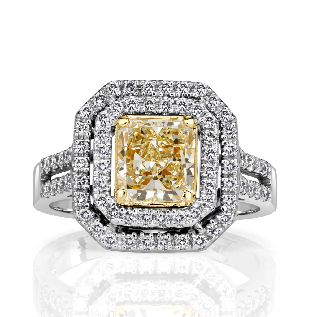 2.03 Carat Radiant Diamond Engagement Ring in 18K White Gold – VS, F/G/H Color